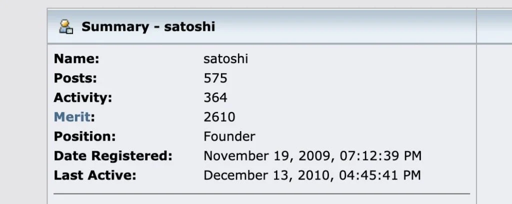 Сатоши Накамото 11 лет не появлялся в сети